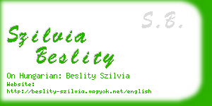 szilvia beslity business card